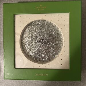Kate Spade Silver Glitter Coaster Set